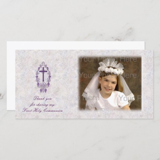 Paarse Kruisreligie Hartelijk dank Bedankkaart (Voorkant / Achterkant)