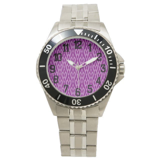 Paarse kunstbedden horloge (Voorkant)