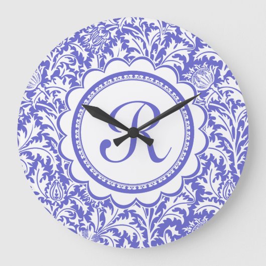 Paarse kunsten William Morris Floral Grote Klok (Voorkant)