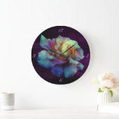 Paarse Kust Turquoise Roos Wall Clock Grote Klok (Huis)