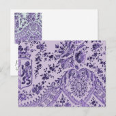 Paarse Lace Flowers Briefkaart (Voorkant / Achterkant)