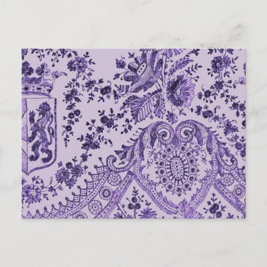 Paarse Lace Flowers Briefkaart (Voorkant)