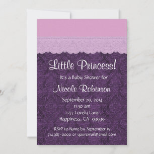 Paarse Lace Little Princess Girl Baby shower S21E Kaart