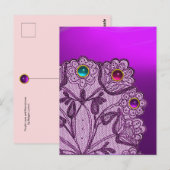 PAARSE LACE-STROMEN EN KLEURSTONEN BRIEFKAART (Voorkant / Achterkant)