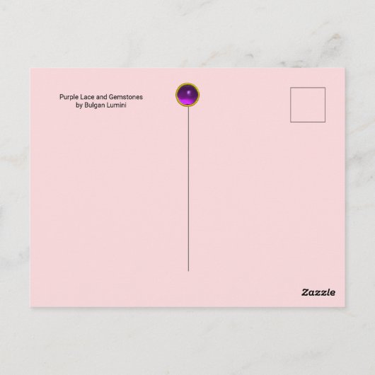 PAARSE LACE-STROMEN EN KLEURSTONEN BRIEFKAART (Achterkant)