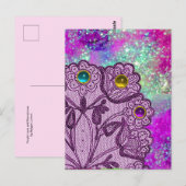 PAARSE LACE-STROMEN EN KLEURSTONEN BRIEFKAART (Voorkant / Achterkant)