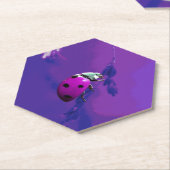Paarse Ladybug Kartonnen Onderzetters (Schuin)
