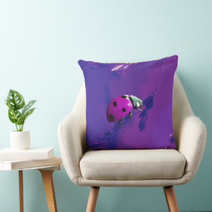 Paarse Ladybug Kussen