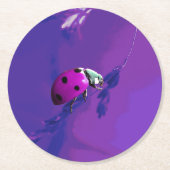 Paarse Ladybug Ronde Kartonnen Onderzetter (Voorkant)