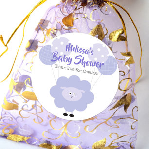Paarse lamsvlees Baby shower Schattige lief dank u Ronde Sticker