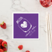 Paarse land chic mason jar bruiloft servetten (Insitu)