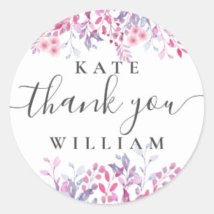 Paarse land Wildbloemen Ronde Sticker