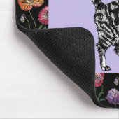 Paarse Lapjeskat bloempatroon Muismat bloem (Hoek)