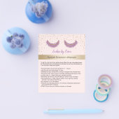 Paarse Lashes Salon Eyelash Instruction Flyer (Enkel)