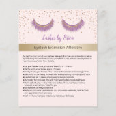 Paarse Lashes Salon Eyelash Instruction Flyer (Voorkant)