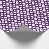 Paarse Lattice on White Cadeaupapier (Hoek)