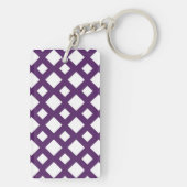 Paarse Lattice on White Sleutelhanger (achterkant)