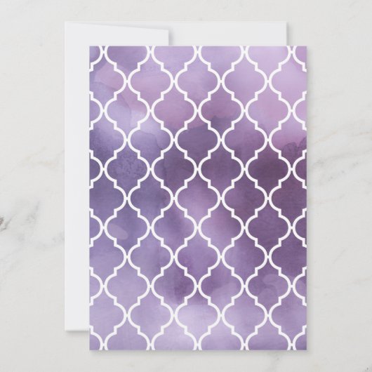 Paarse Latticework, Marokkaanse Trellis, Baby show Kaart (Achterkant)