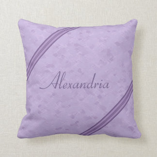 Paarse lavendel aangepaste gestreepte monogram kussen
