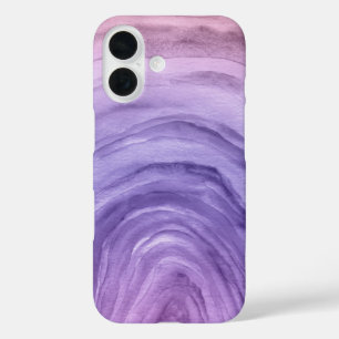 Paarse Lavendel Agate Abstract Waterverf Patroon iPhone 16 Hoesje
