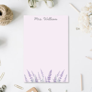 Paarse Lavendel Aquarel Bloemen Post-it® Notes