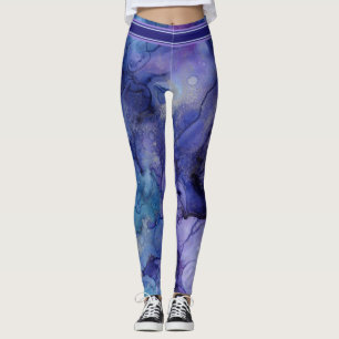 Paarse, Lavendel, Blauw & Aqua Waterverf Leggings