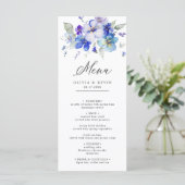 Paarse lavendel blauw marine stoffige bloemen brui menu (Staand voorkant)