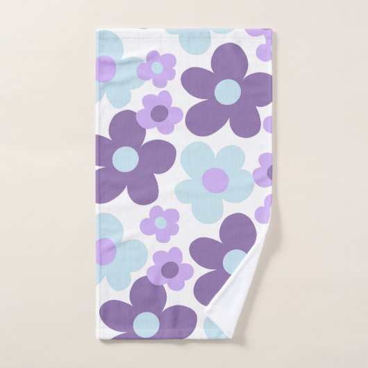 Paarse Lavendel Blauwe Daisies Retro Dream #1 #ret Bad Handdoek (Handdoek)