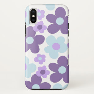 Paarse Lavendel Blauwe Daisies Retro Dream #1 #ret iPhone X Hoesje