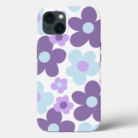 Paarse Lavendel Blauwe Daisies Retro Dream #1 #ret Case-Mate iPhone Case (Achterkant)
