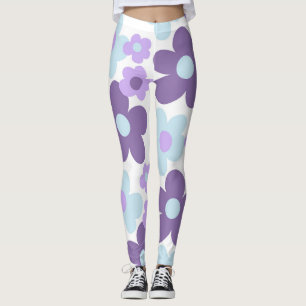 Paarse Lavendel Blauwe Daisies Retro Dream #1 #ret Leggings