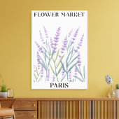 Paarse Lavendel Bloem Waterverf Bloemen Canvas Afdruk (Insitu (Woonkamer))