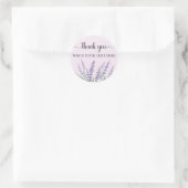 Paarse Lavendel Bloem Waterverf Bloemen Ronde Sticker (Tas)