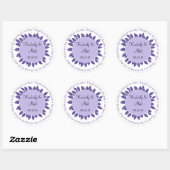 Paarse Lavendel Bloemblaadjes Bruiloft Favor Stick Ronde Sticker (Vel)