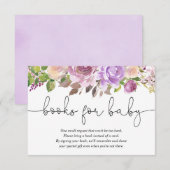 Paarse Lavendel Bloemen baby shower Boek Aanvraag Informatiekaartje (Voorkant / Achterkant)