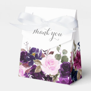 Paarse Lavendel Bloemen Boho Bruiloft Favor Box Bedankdoosjes