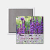 Paarse Lavendel Bloemen Bruiloft Save the Date Mag Magneet (Voorkant / Achterkant)