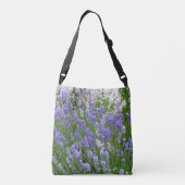 Paarse lavendel bloemen crossbody tas (Achterkant)