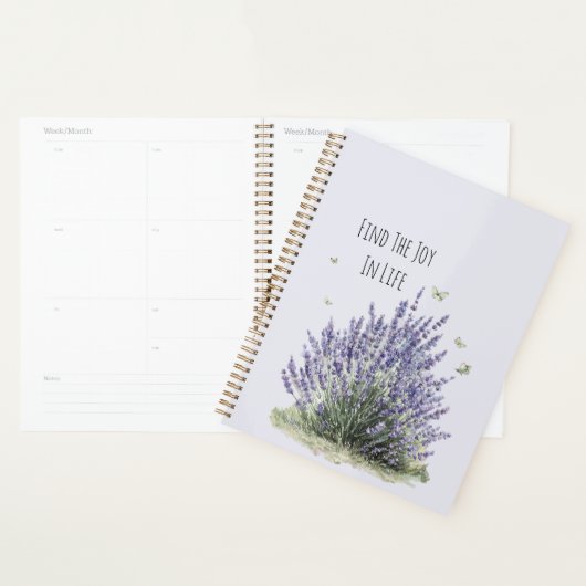 Paarse Lavendel Bloemen Munt Vlinders Vreugde Planner (Display)