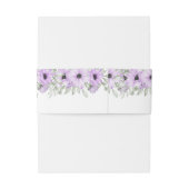 Paarse Lavendel Bloemen Script bruiloft Uitnodigingen Wikkel (Achterkant Voorbeeld)