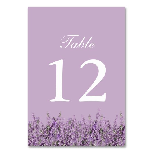Paarse Lavendel Bloemen Trouwtafel Nummers Kaart (Achterkant)