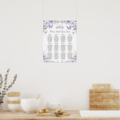 Paarse Lavendel Bloemen Vlinders Zitkaart Poster (Keuken)