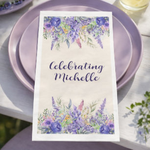 Paarse Lavendel Bloemetuin Feestnaam Servet