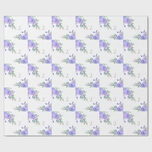Paarse Lavendel Bloemige Botanische All-In-One Fol Cadeaupapier