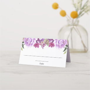 Paarse lavendel bloemige elegante plaatskaart