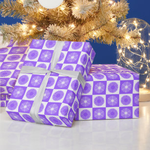 Paarse lavendel bloemmotief cadeaupapier