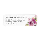 Paarse Lavendel Bruiloft retour adreslabels Etiket (Voorkant)