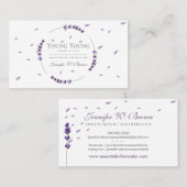 Paarse Lavendel Cirkel Frame Etherische Oliën Visitekaartje (Voorkant / Achterkant)