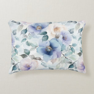 Paarse Lavendel Crème Bloemen Accent Kussen
