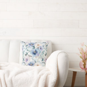 Paarse Lavendel Crème Bloemen Kussen